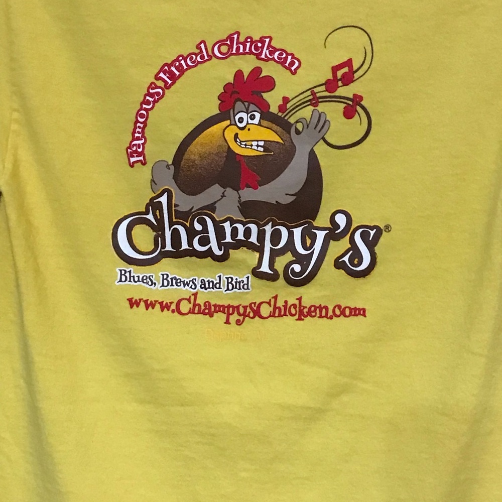 Champy's Fried Chicken Yellow T-shirt
Blues, Brews and Bird  
Small 
100% Cotton - Picture 8 of 8
